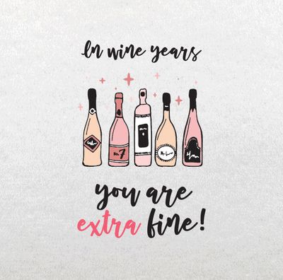 Linun Full-Color Napkins example: a full-color wine-bottle birthday design