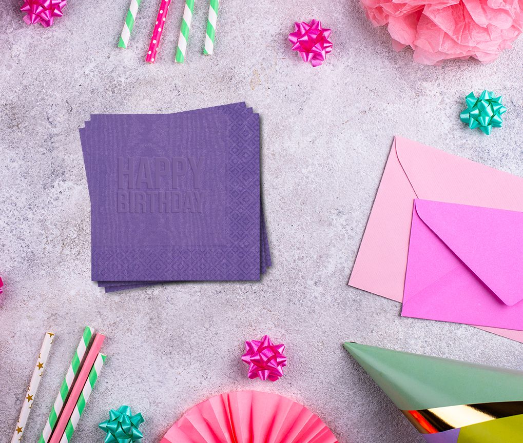 Moire Napkins embossed, shown in use