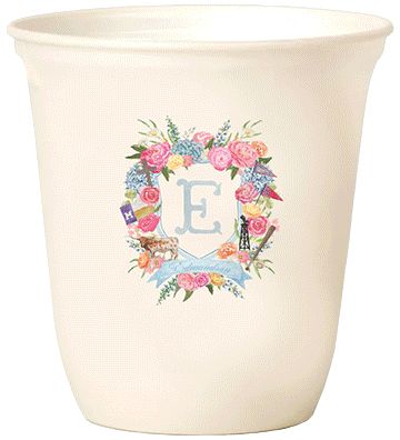 Planet Cups example: a cup with a full-color floral monogram